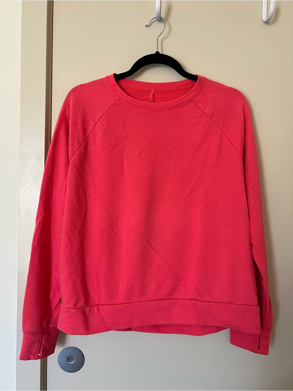 Coral Open Back Sweatshirt w/ Thumb Holes